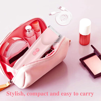 Electric Razors for Women,2 in 1 Bikini Shaver Trimmer for Women,Ipx7 Waterproof Rechargeable Dusk Razor, Body Painless Razor for Face Leg Underarm Arm Pink