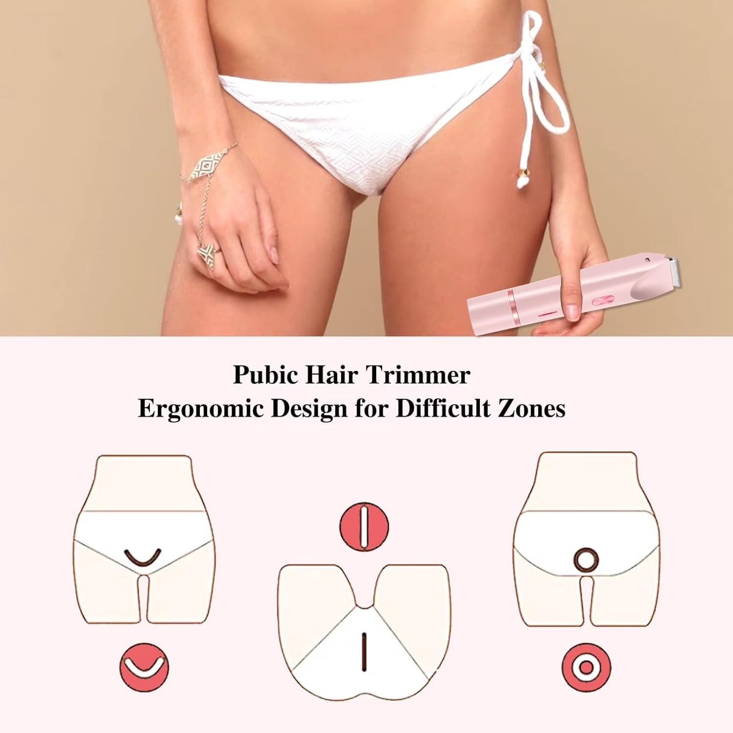 Electric Razors for Women,2 in 1 Bikini Shaver Trimmer for Women,Ipx7 Waterproof Rechargeable Dusk Razor, Body Painless Razor for Face Leg Underarm Arm Pink