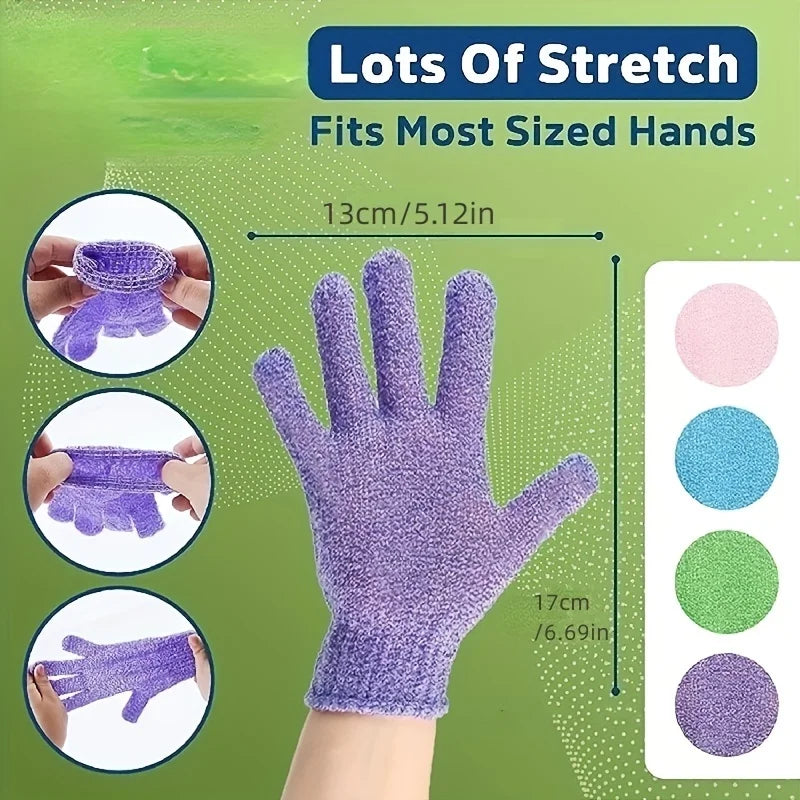 1-10Pcs Colourful Exfoliating Gloves, Bath Gloves for Shower, Double Sided Exfoliating Gloves, for Spa, Massage and Body Scrubs