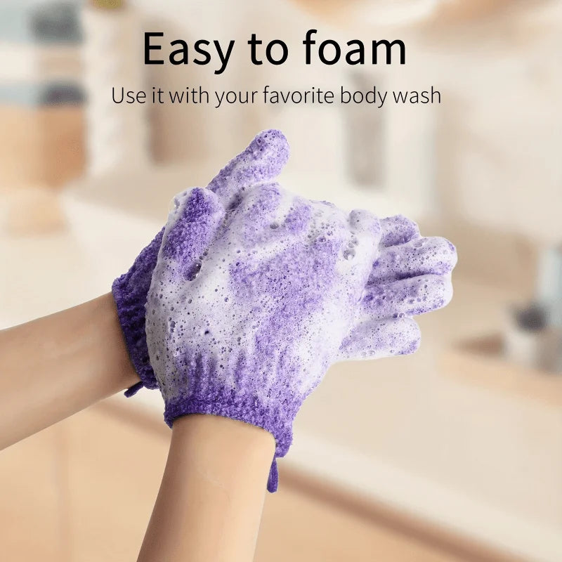1-10Pcs Colourful Exfoliating Gloves, Bath Gloves for Shower, Double Sided Exfoliating Gloves, for Spa, Massage and Body Scrubs