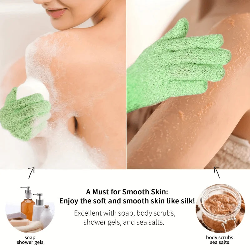 1-10Pcs Colourful Exfoliating Gloves, Bath Gloves for Shower, Double Sided Exfoliating Gloves, for Spa, Massage and Body Scrubs