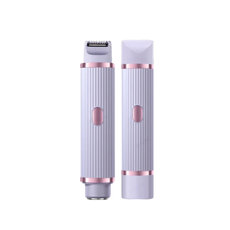Women'S Electric Shaver 2-In-1 Bikini Area Hair Trimmer Cordless Waterproof Rechargeable Wet/Dry Use Dual-Head Detachable Razor